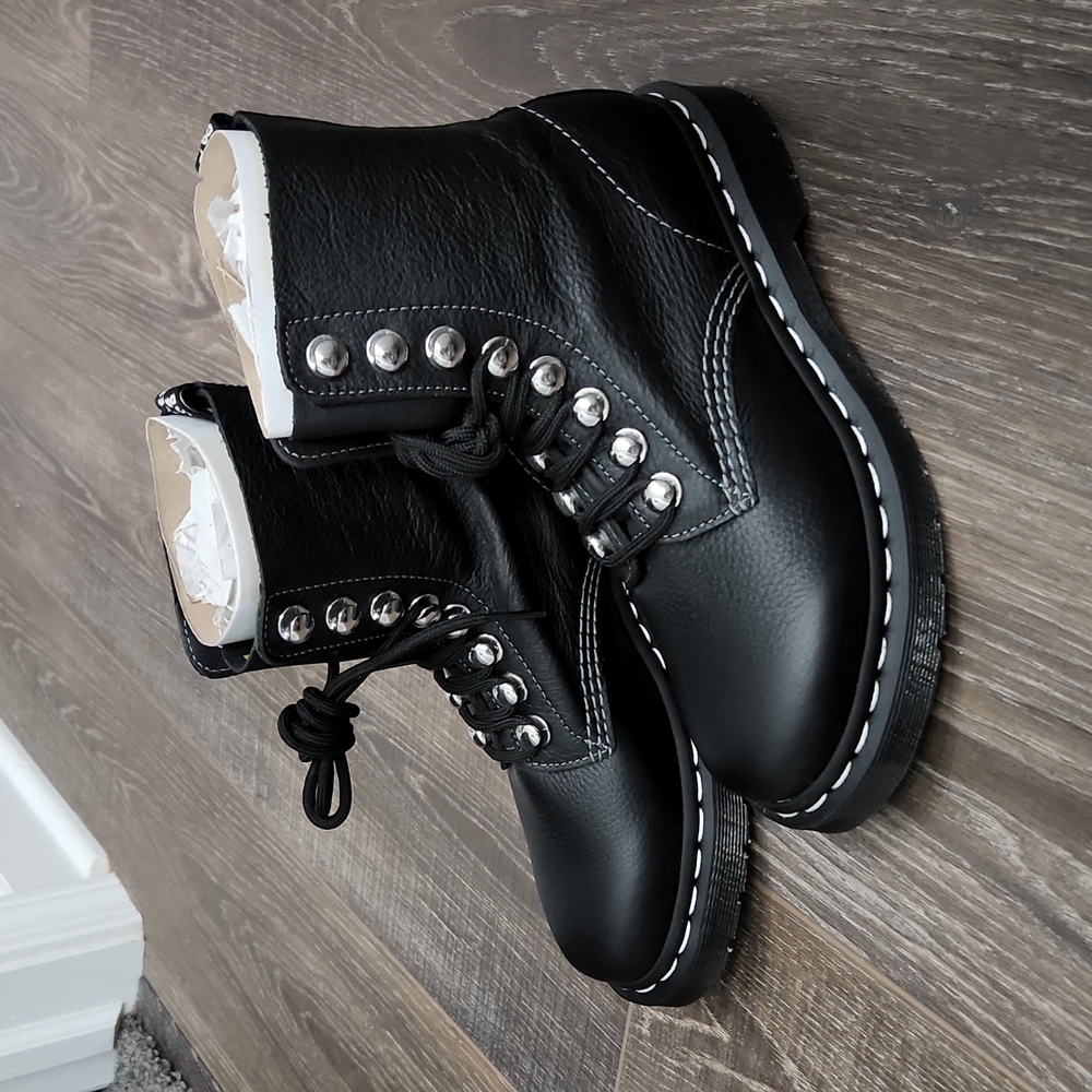 Dr. Martens Black Leather Moto Boots
